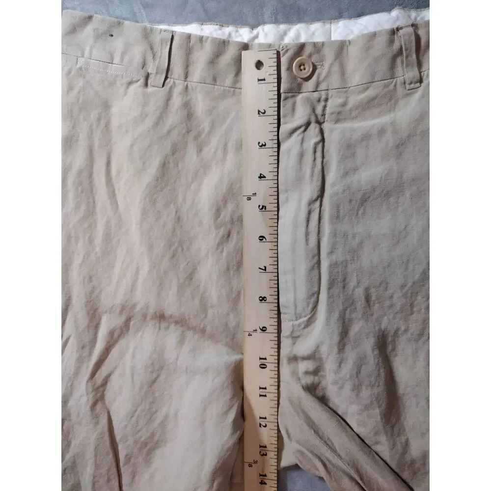 VTG Polo Ralph Lauren Dress Pants 36/30 Beige Linen Silk Formal Office Preppy